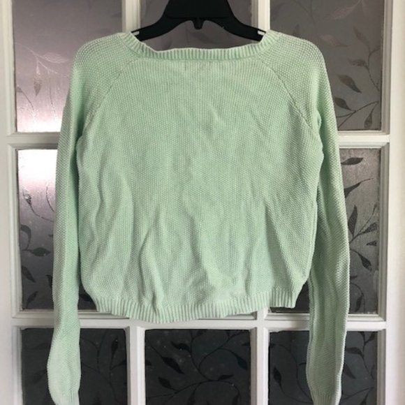 Seafoam Green Crop Sweater - Picture 2 of 2